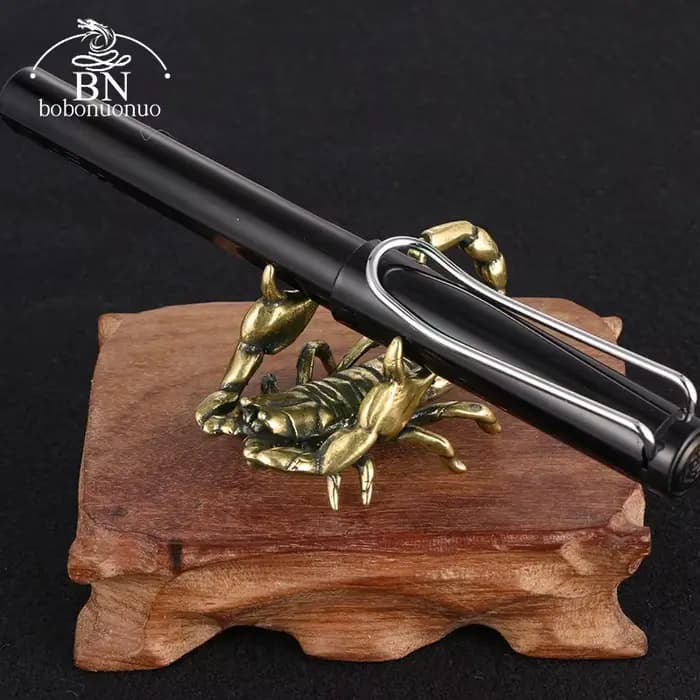 Figurines de Scorpion rétro en laiton, Miniatures de thé pour animaux de compagnie, porte-stylo, Col