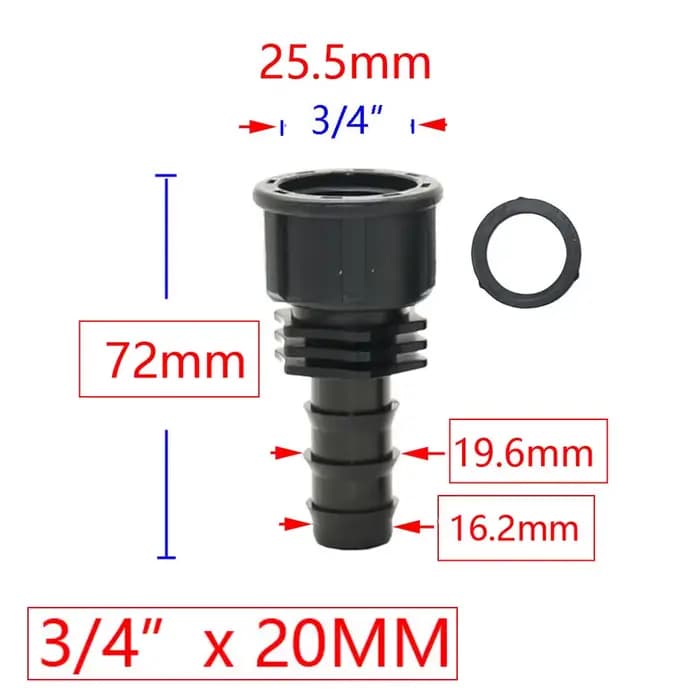 Connecteur à filetage mâle femelle 1/2 "3/4" 1 ", 4 pièces, pour barbe 8mm 16mm 20mm 25mm 32mm, adap