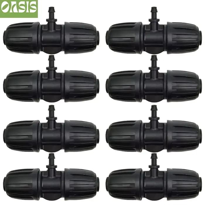 Oasis-Connecteur de tuyau en T avec verrouillage fileté, tube 1/2 en PE, adaptateur d'eau d'irrigati