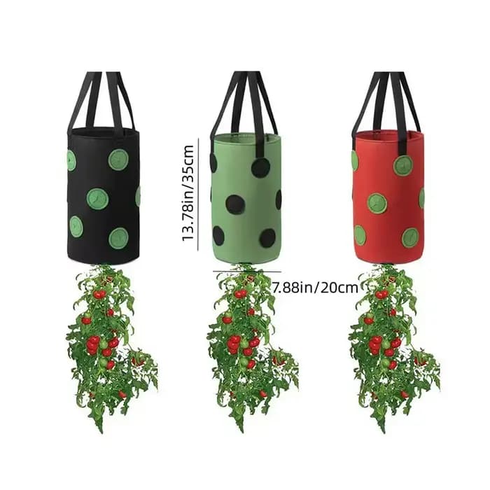 Multi-fonction 13 trous feutre suspendu tomate grandir sac planteur fraise légumes fleur plante crec