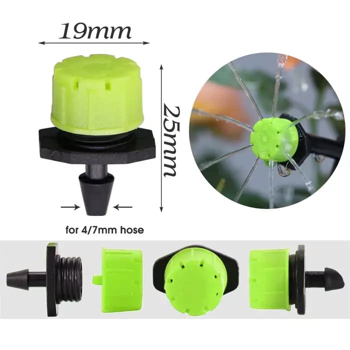 Buse d'arrosage réglable à 8 trous, 30 à 1000 pièces, 0-70L/H, Micro émetteur d'égouttement de 1/4 p