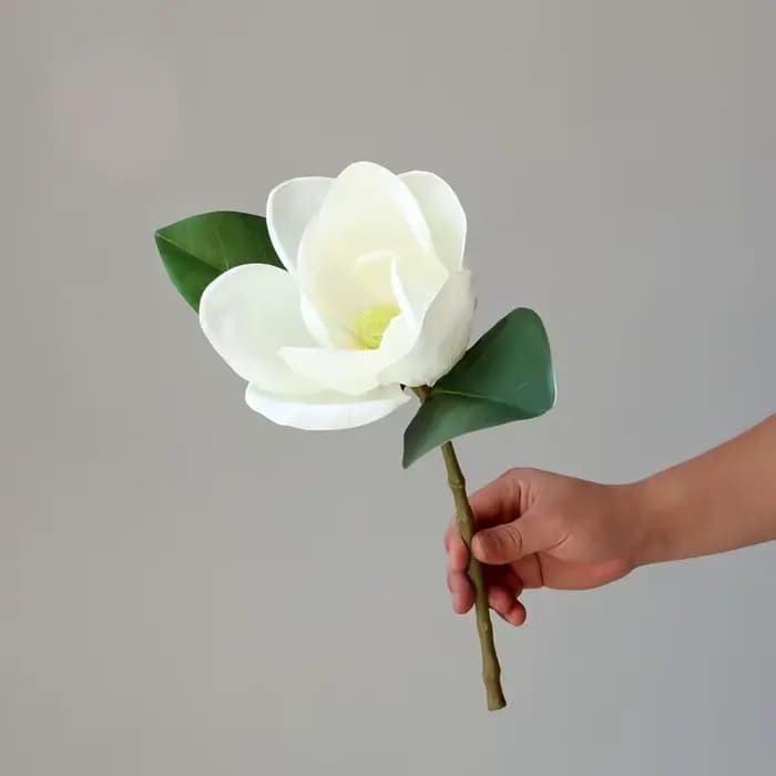 Grand Drapeau à Main Fleur de Magnolia, Bouquet de Patients d'Orchidées Blanches, Vase de Table de i