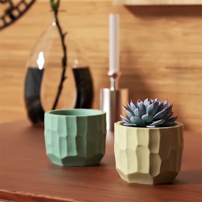 Pot de fleurs rond moule en Silicone béton bricolage cendrier plâtre ciment moule plantes succulente