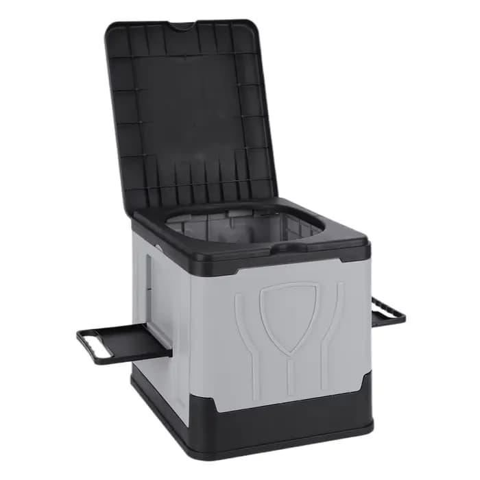 Pot de toilette pliable portable avec porte-papier et couvercle, toilettes d'urgence réutilisables p