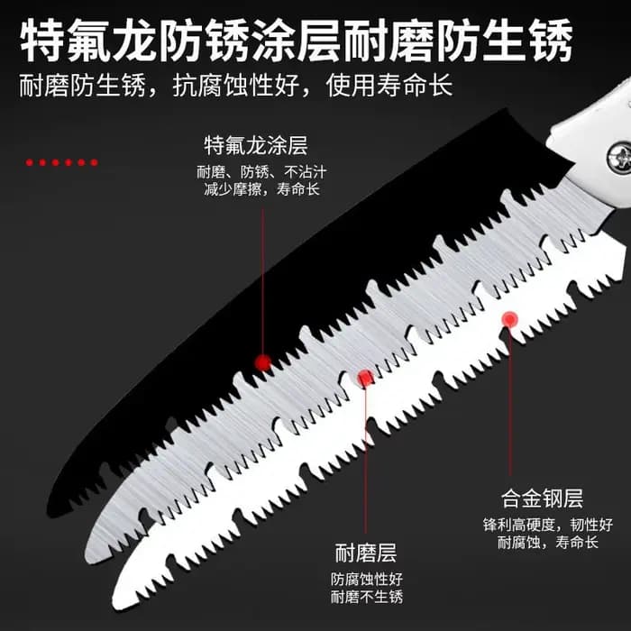 Scie pliante domestique japonaise en acier au manganèse, antirouille, scie à métaux à main, arbre, p