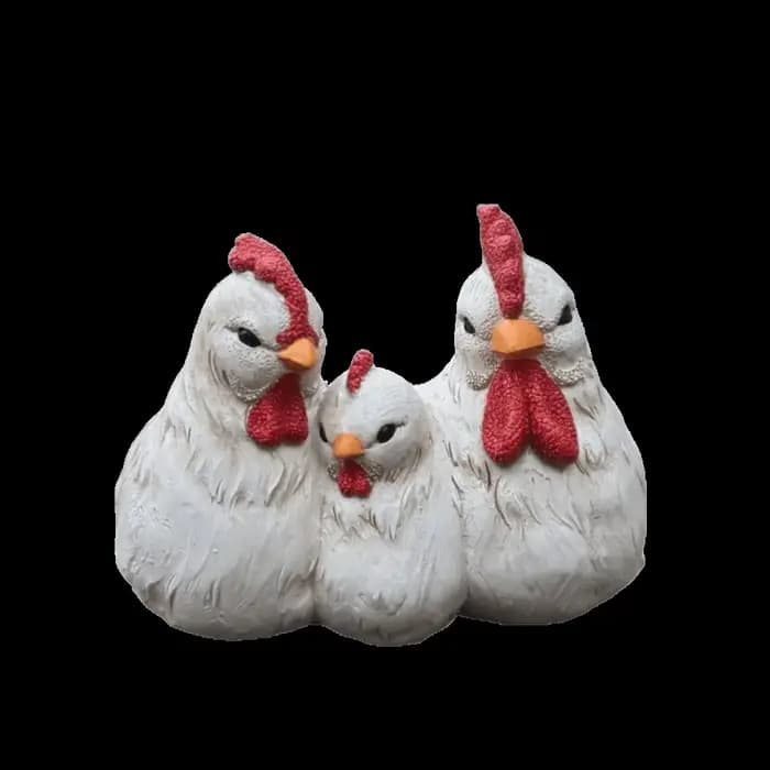 Décoration d'intérieur : Pot de fleurs en forme de famille de poulets, style ferme amusant, statue d