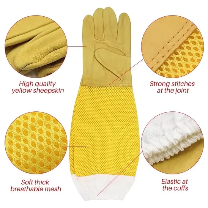 Manchons de protection professionnels pour apiculteur, gants ventilés, anti-équation pour l'apicultu