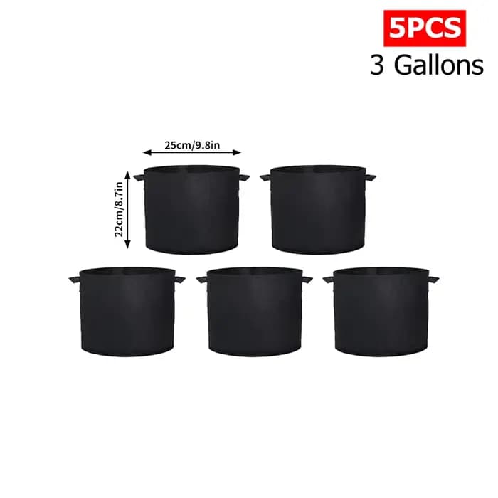 Sacs de culture en tissu feutré, 5 pièces, 3/4/5/7 gallons, Pots de plantation de fleurs, jardin, lé