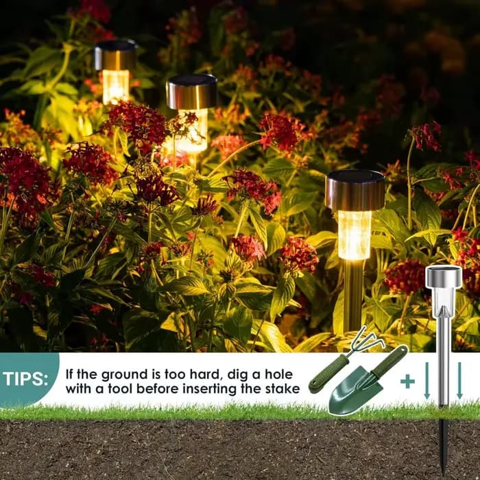 10 pièces lumières solaires lampe de jardin extérieure à énergie solaire étanche paysage chemin lumi