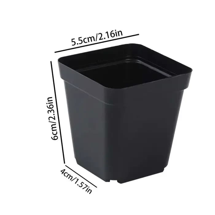 Pots de semis réutilisables, 50 pièces, Pots de jardinage carrés pour plantes de démarrage, Pots de 