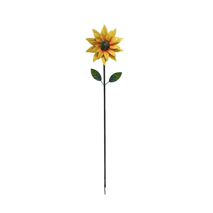 Moulin à vent décoratif rotatif pour jardin, en métal, créatif, avec fleur artificielle, pour jardin