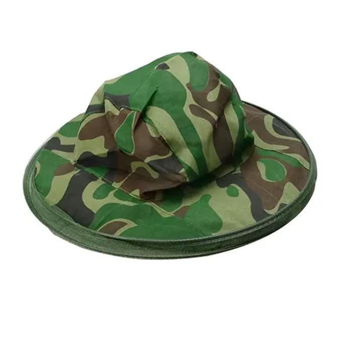Chapeau de protection pour apiculture, Camouflage, en maille d'insecte, châle anti-moustiques, masqu