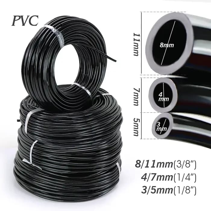 Tuyau d'arrosage de jardin 5M-140M, 1/8 pouces, 1/4 pouces, 3/8 pouces, Tube souple en PVC, Micro Tu
