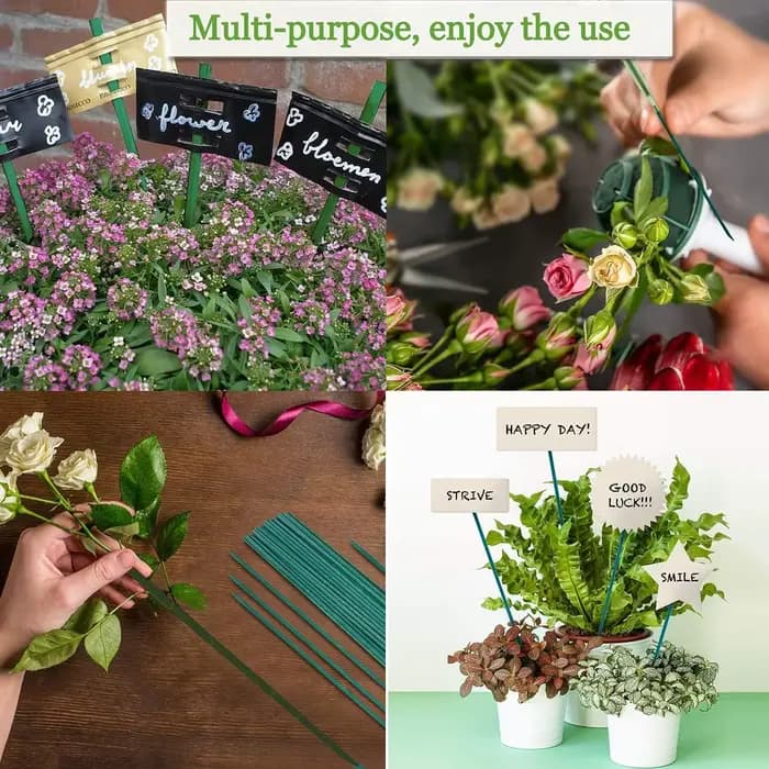 Piquets de plantes en bambou, Support de bâtons de plantes, Support de plantes florales en bois, Sup
