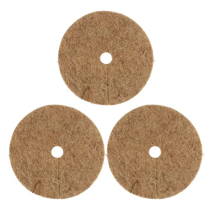 Lot de 3 disques de paillis protecteurs en fibres de coco naturelles pour plantes d'intérieur et d'e