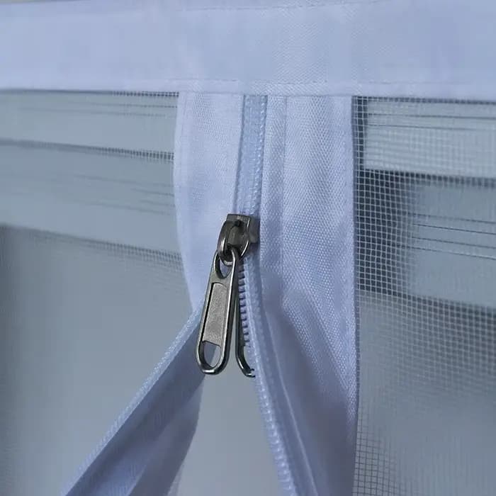 DTGJ-Moustiquaire Fenêtre avec Fermeture Éclair, Écran de Porte Blanc, Taille Personnalisée, Maille 