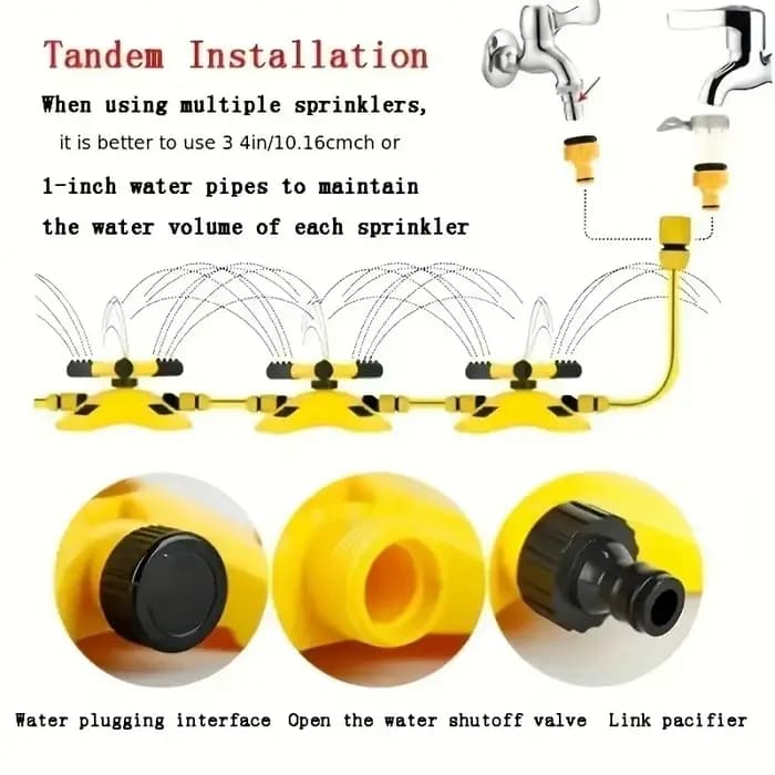 Ensemble de tuyaux d'eau rotatifs automatiques à 360 degrés, arroseur de pelouse de jardin, cour, co