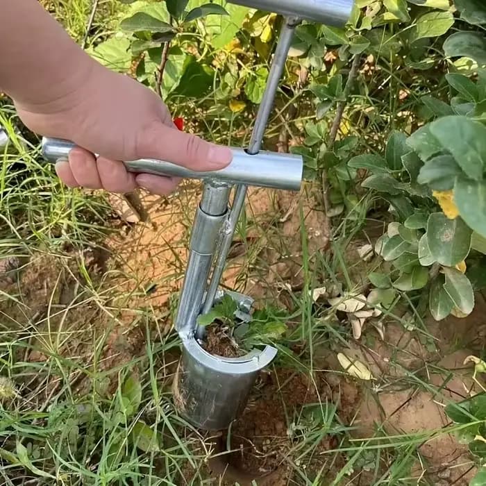 Outil de plantation portatif en métal galvanisé, transplantateur de jardin pour un transfert efficac