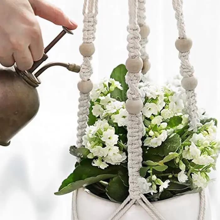 Panier suspendu pour plantes vertes de jardinage, corde en coton, Pot de fleur, cintres pour plantes