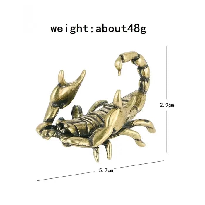Figurines de Scorpion rétro en laiton, Miniatures de thé pour animaux de compagnie, porte-stylo, Col