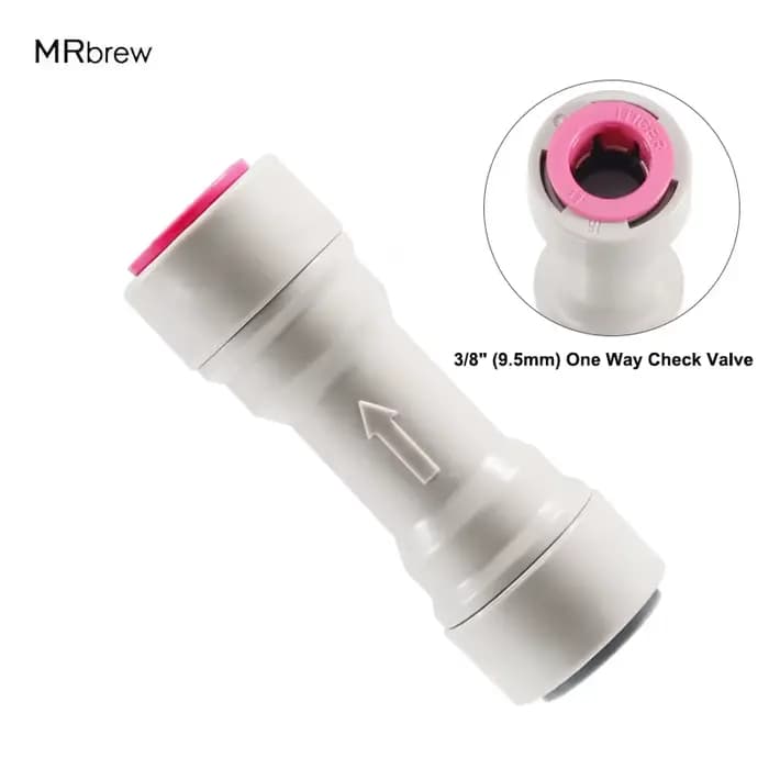 Clapet anti-retour unidirectionnel en plastique de 3/8 pouces, raccord rapide droit pour Tube de 9.5