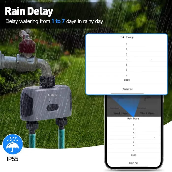 Insoma-Minuterie d'Eau existent à 2 Sorties, Système d'Irrigation de Jardin, Programmateur d'Arrosag