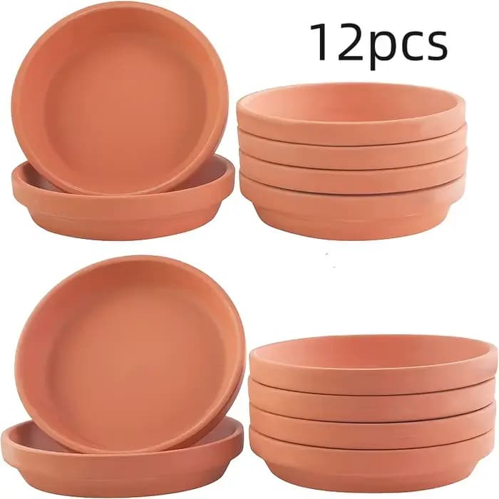 12 paquets de soucoupes en terre cuite de 2,8 pouces, adaptées aux petits pots de fleurs de 2 à 3 po