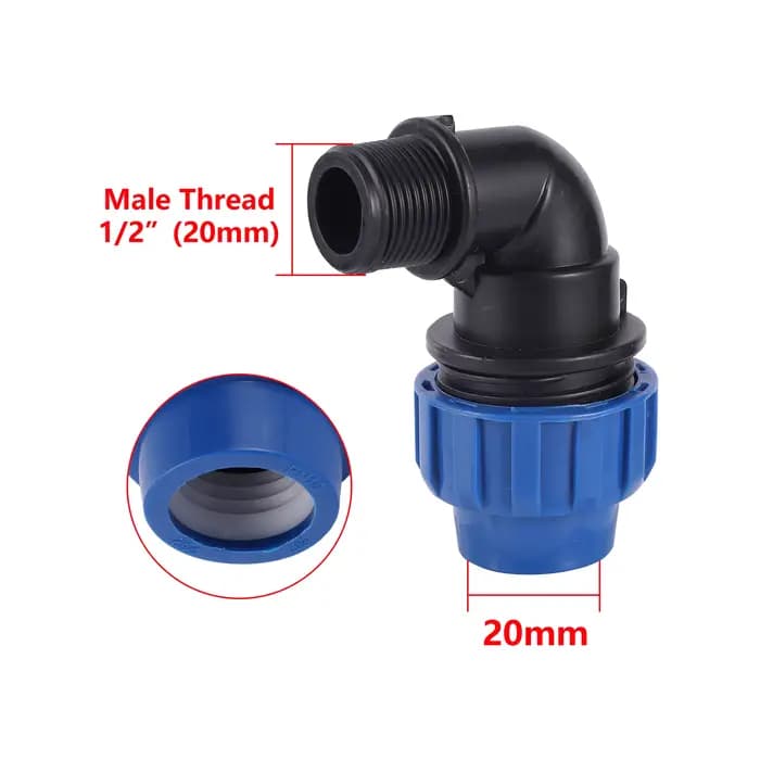 Adaptateur de connecteur de tuyau PE mâle, raccords en T coudés, raccords de tuyaux d'irrigation agr