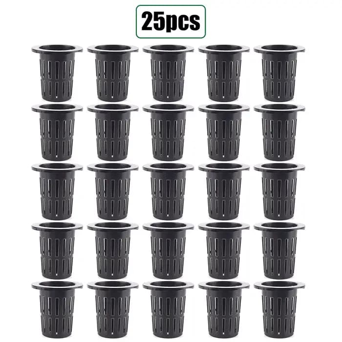 Filet de Pot hydroponique, 25 pièces, filet en maille sans sol, panier de plantes, légumes, tasse de