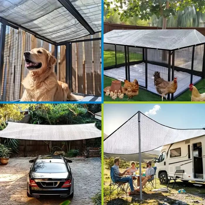 Filet d'ombrage en aluminium argenté haute densité épaissi et renforcé pour serre, balcon, voiture, 