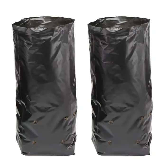 Sacs en plastique noir PE 100 pièces, Pots de semis en tissu de culture de plantes avec trous respir