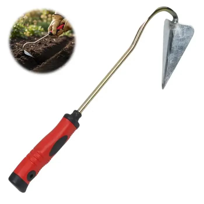 Petite houe de jardin pointue avec manche ergonomique, outil de désherbage manuel pour la plantation