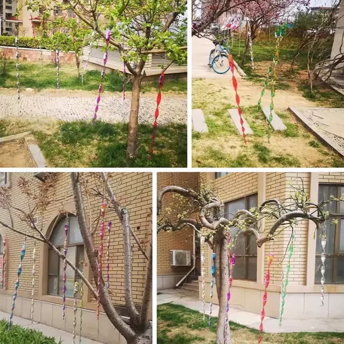Tiges répulsives pour oiseaux, 12 pièces, tiges rotatives réfléchissantes, 30cm, suspension en spira