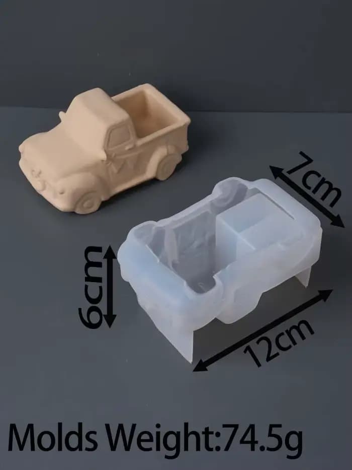 Pot de fleurs de plante de voiture 3D, moule en Silicone, bricolage, pot de bougie de voiture de des