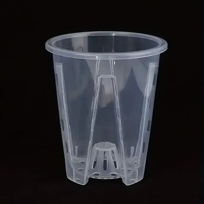 Pot de fleurs transparent respirant pour le contrôle des racines, en plastique avec plateau, pour or