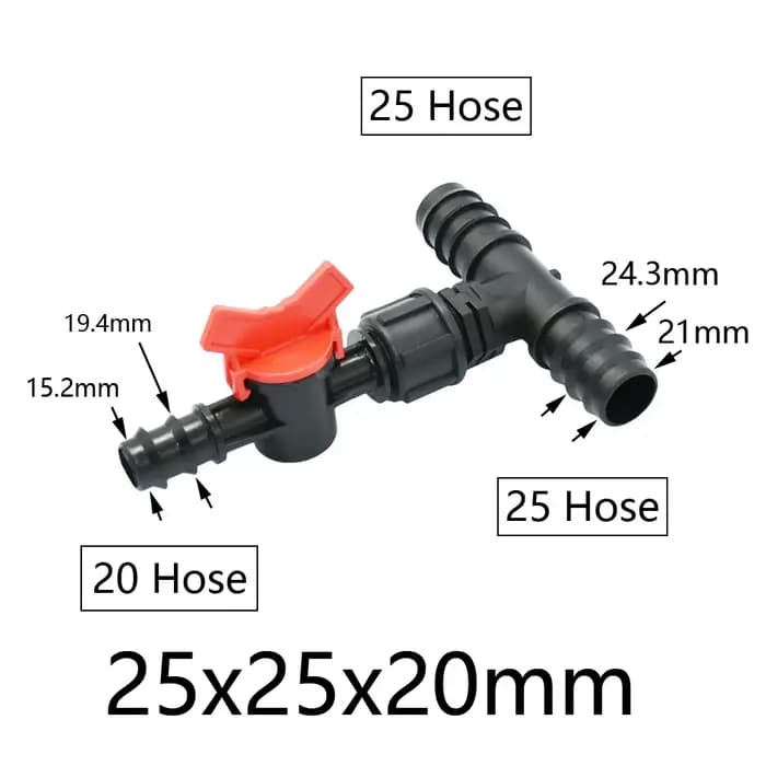 Séparateur en T pour Tube Pe d'irrigation goutte à goutte, raccords barbelés 16/20/25mm, tuyau réduc