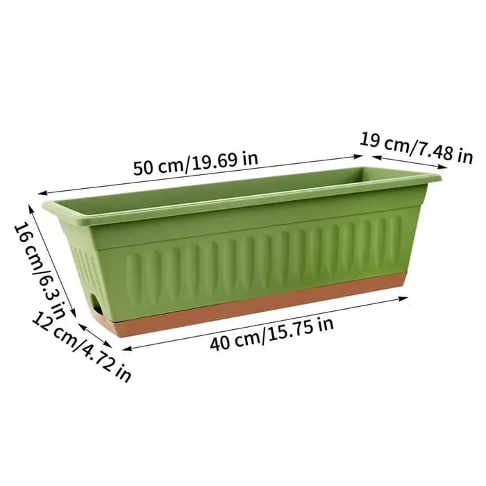 Jardinière rectangulaire décorative 4 pièces, grande jardinière pour laitues, pommes de terre, frais