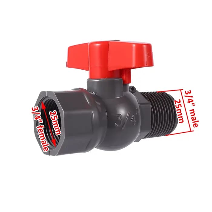 Robinet à tournant sphérique en PVC 3/4 "/1 pouce, 1 pièce, robinet d'eau, adaptateur de robinet d'a