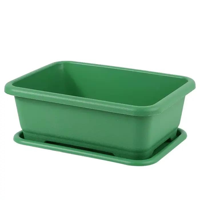 Jardinière rectangulaire incassable et résistante aux chocs avec trou de drainage, kit d'accessoires