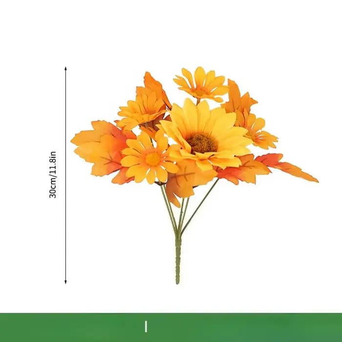 Décor de jardin Simulation feuilles d'érable tournesols Bouquet Orange noël Halloween décoration d'a