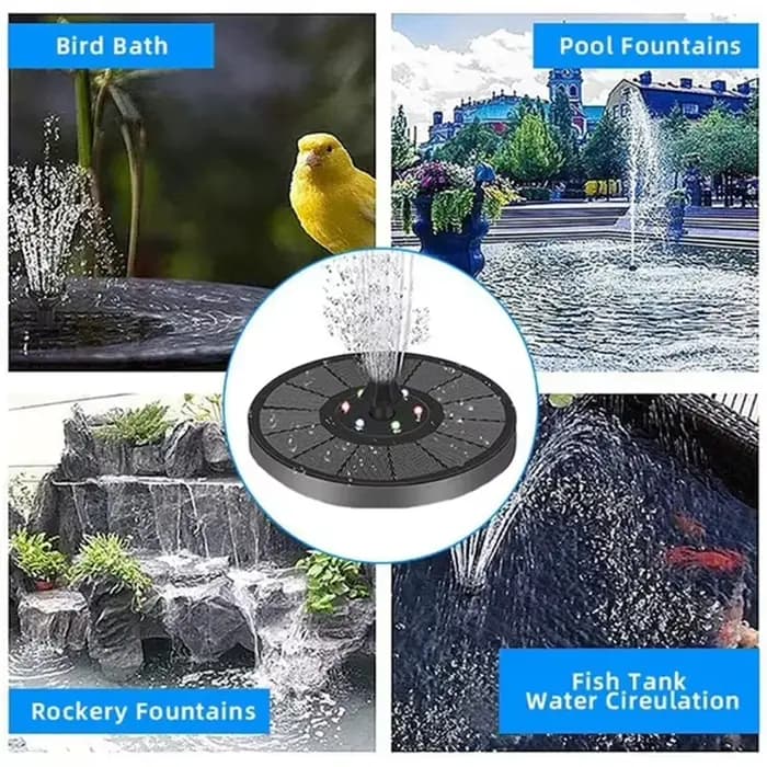 Pompe de fontaine solaire, Kit d'arrosage des plantes à économie d'énergie, fontaine solaire colorée