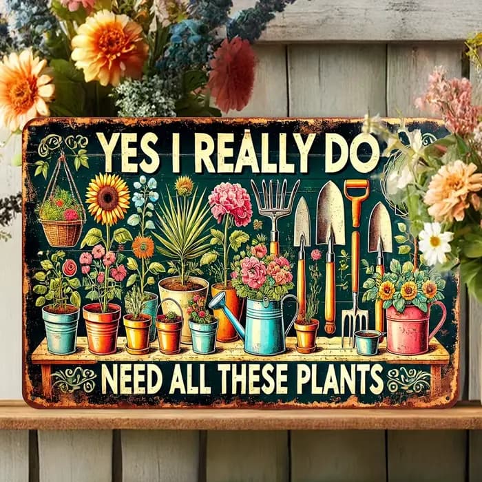 [Plaque de jardin vintage] Plaque en métal vintage sur le thème du jardin |   Ouais, je suis vraimen