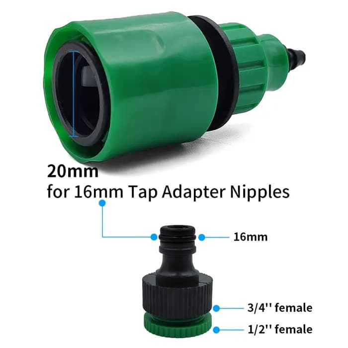 WUJIE 2 pièces adaptateur à raccord rapide avec connecteur barbelé 1/4 (ID 4mm) ou 3/8 pouces (8mm) 