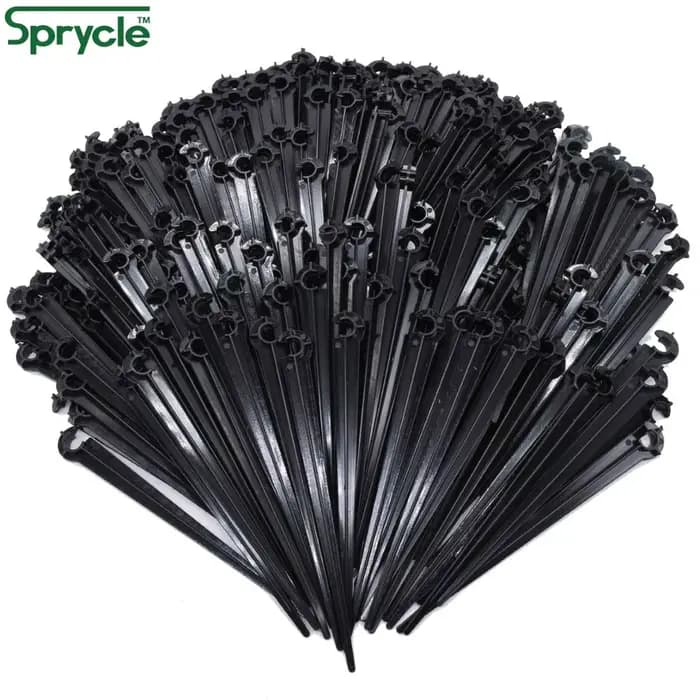 SPRYCLE 50-200X jardin 1/4 pouces crochet de type C Support fixe piquets tige ajustement 4/7mm tuyau
