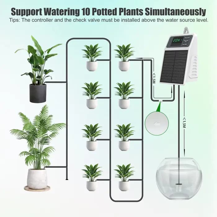 Système d'irrigation solaire amélioré, arrosage automatique des plantes, fournitures pour la maison 