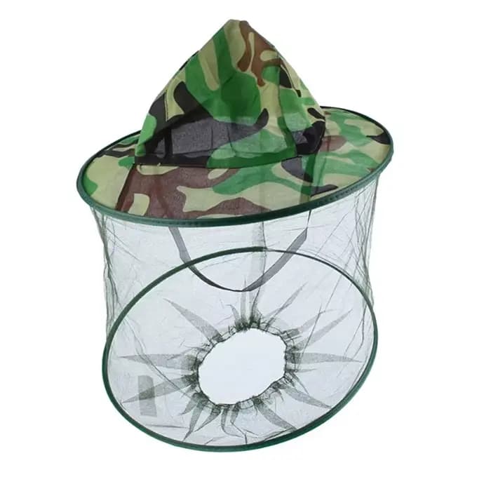 Chapeau de protection pour apiculture, Camouflage, en maille d'insecte, châle anti-moustiques, masqu