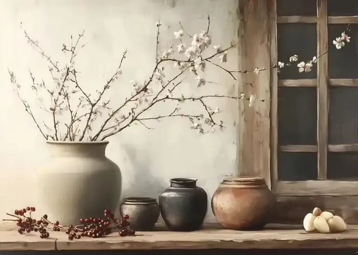 Affiche murale Vintage avec plantes d'olivier citron dans un Vase, imprimés de nature morte, peintur