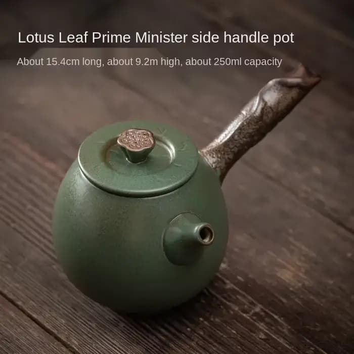 Pot à poignée latérale en fer doré japonais, Pot simple en céramique domestique, guidon, petite théi