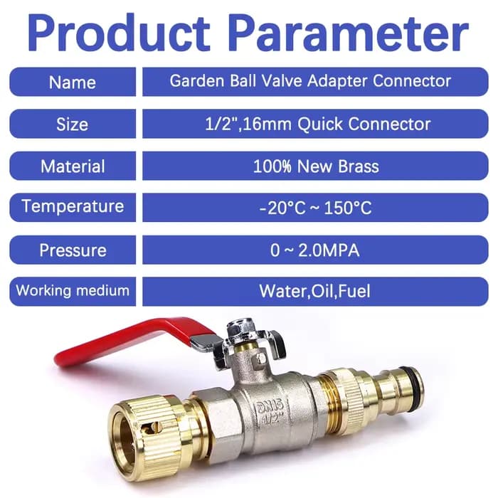 Adaptateur de tuyau à boule en laiton, connecteur rapide pour tube d'arrosage, rallonge de couplage,