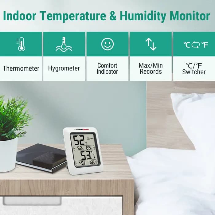 Thermopro TP50 thermomètre numérique hygromètre intérieur électronique environnement chambre thermom